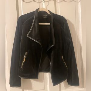 Calvin Klein Black Velvet Moto Jacket
